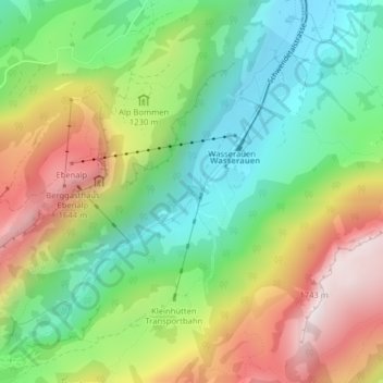 Mappa topografica Blüemlisalp, altitudine, rilievo