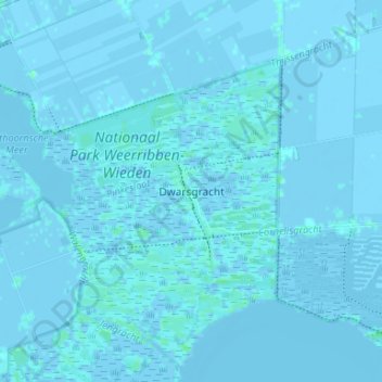 Mappa topografica Dwarsgracht, altitudine, rilievo