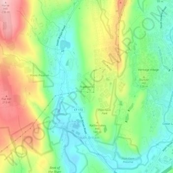 Mappa topografica Traditions, altitudine, rilievo