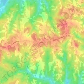 Mappa topografica Keeling, altitudine, rilievo