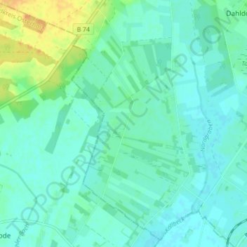 Mappa topografica Neu Kuhstedtermoor, altitudine, rilievo