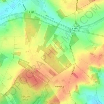 Mappa topografica Harle, altitudine, rilievo