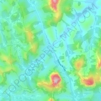 Mappa topografica Boa Vista, altitudine, rilievo