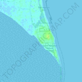 Mappa topografica Kilnsea, altitudine, rilievo