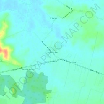 Mappa topografica Las Esquinas, altitudine, rilievo