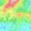 Mappa topografica Penn Ar Run, altitudine, rilievo