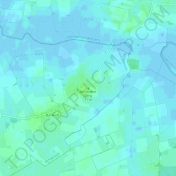 Mappa topografica Barkholter Berg, altitudine, rilievo