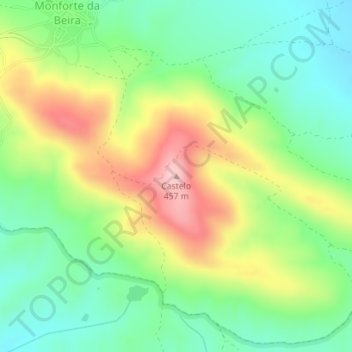 Mappa topografica Castelo, altitudine, rilievo