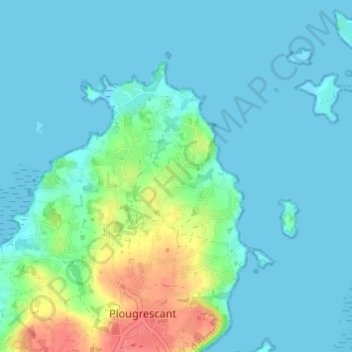 Mappa topografica Landourec, altitudine, rilievo