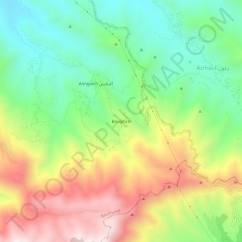 Mappa topografica Boughazi, altitudine, rilievo