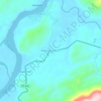 Mappa topografica Mesones Muro, altitudine, rilievo