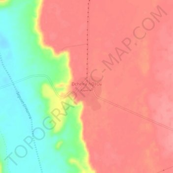 Mappa topografica Dcheira, altitudine, rilievo
