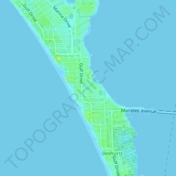Mappa topografica Jones Bayou, altitudine, rilievo