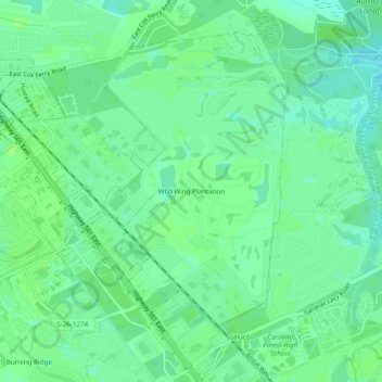 Mappa topografica Wild Wing Plantation, altitudine, rilievo