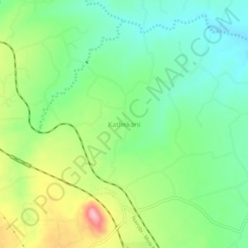 Mappa topografica Kathekani, altitudine, rilievo