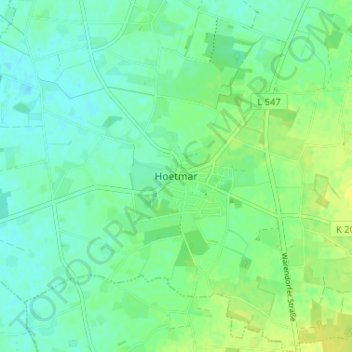Mappa topografica Hoetmar, altitudine, rilievo