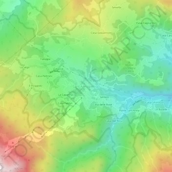 Mappa topografica Sant'Annapelago, altitudine, rilievo