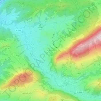 Mappa topografica Wilhams, altitudine, rilievo