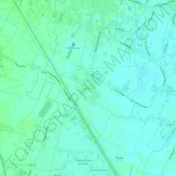 Mappa topografica Sandon, altitudine, rilievo