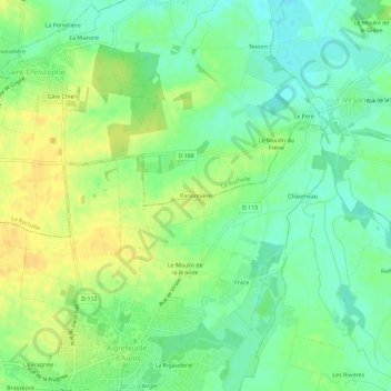 Mappa topografica Panonnière, altitudine, rilievo