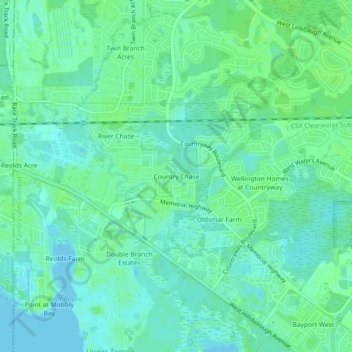 Mappa topografica Country Chase, altitudine, rilievo