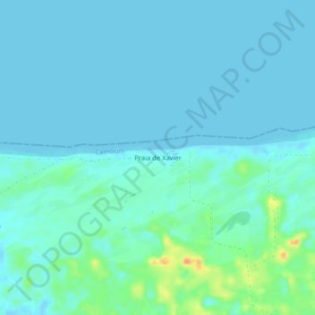 Mappa topografica Praia de Xavier, altitudine, rilievo