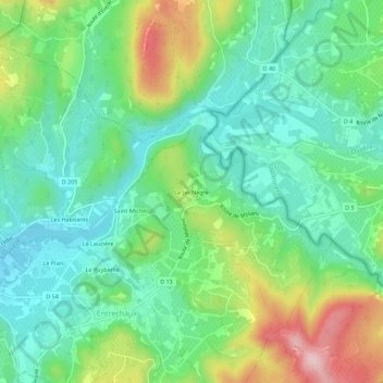 Mappa topografica Le Jas Nègre, altitudine, rilievo