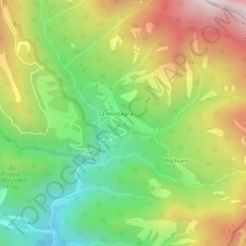 Mappa topografica La Villa, altitudine, rilievo