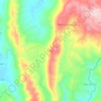 Mappa topografica Bacsil, altitudine, rilievo