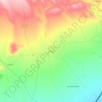 Mappa topografica Úrcal, altitudine, rilievo
