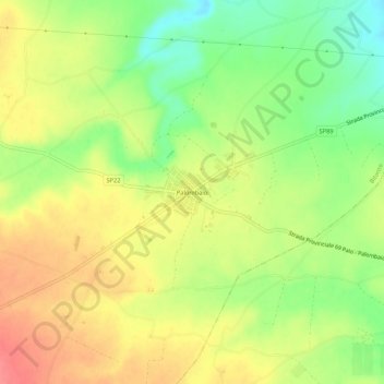 Mappa topografica Palombaio, altitudine, rilievo