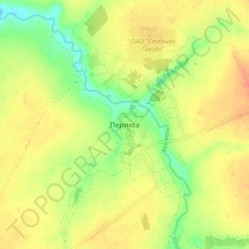 Mappa topografica Перикса, altitudine, rilievo