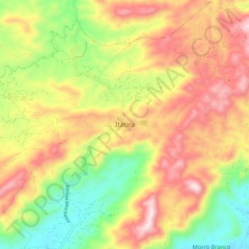 Mappa topografica Itatira, altitudine, rilievo