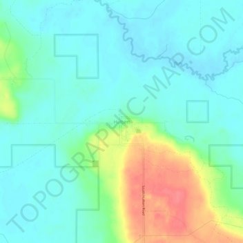 Mappa topografica Hulbert, altitudine, rilievo