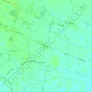 Mappa topografica Miega, altitudine, rilievo