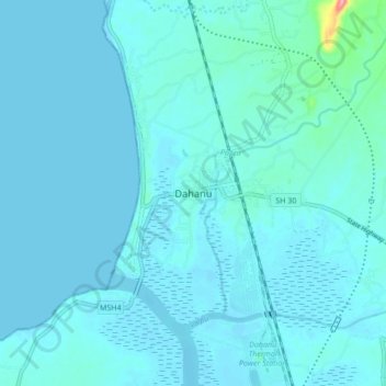 Mappa topografica Dahanu, altitudine, rilievo