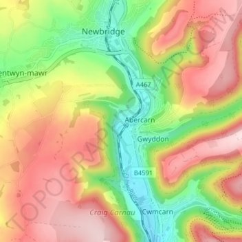 Mappa topografica West End, altitudine, rilievo