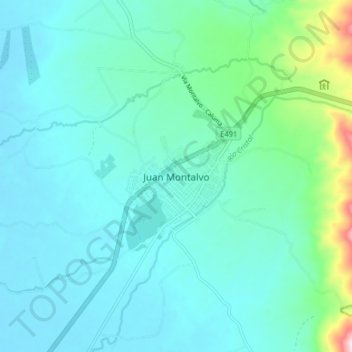 Mappa topografica Juan Montalvo, altitudine, rilievo