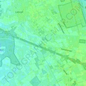 Mappa topografica De Voorstad, altitudine, rilievo