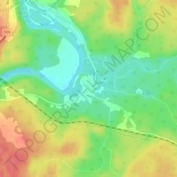 Mappa topografica Wapske, altitudine, rilievo