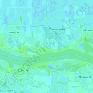 Mappa topografica Boveneind, altitudine, rilievo