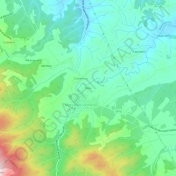 Mappa topografica Torre, altitudine, rilievo