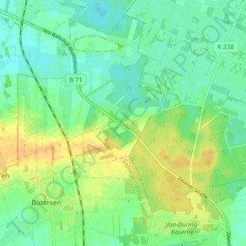Mappa topografica Ziegeleiberg, altitudine, rilievo