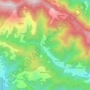 Mappa topografica Simgadi, altitudine, rilievo