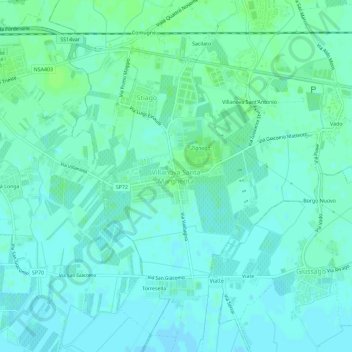 Mappa topografica Villanova Santa Margherita, altitudine, rilievo