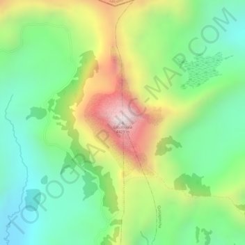 Mappa topografica Casahuala, altitudine, rilievo