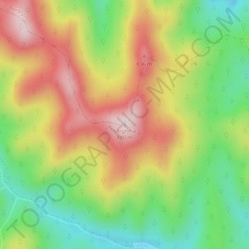 Mappa topografica Sârghina, altitudine, rilievo