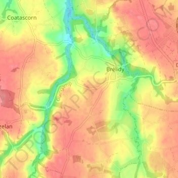 Mappa topografica Ker Jacob, altitudine, rilievo