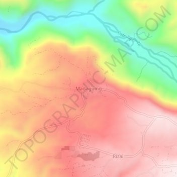 Mappa topografica Madaguing, altitudine, rilievo