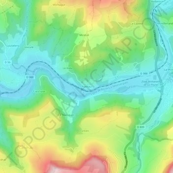 Mappa topografica Pratnau, altitudine, rilievo